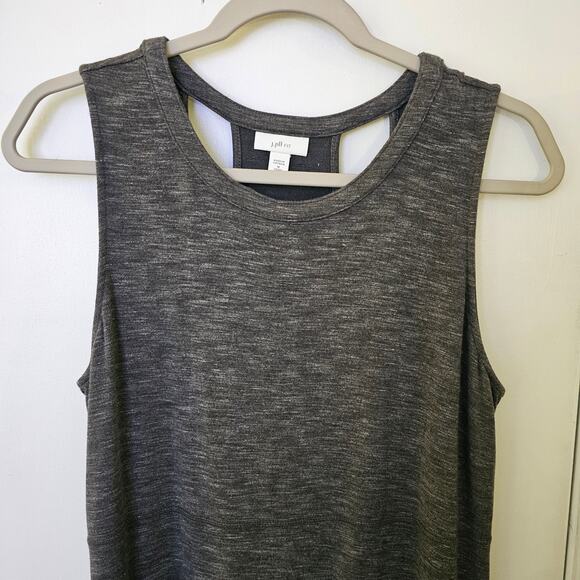 J.Jill Fit Jersey Knit Charcoal Gray Sleeveless Cut-Out Back Maxi Dress Sz M - Picture 4 of 7